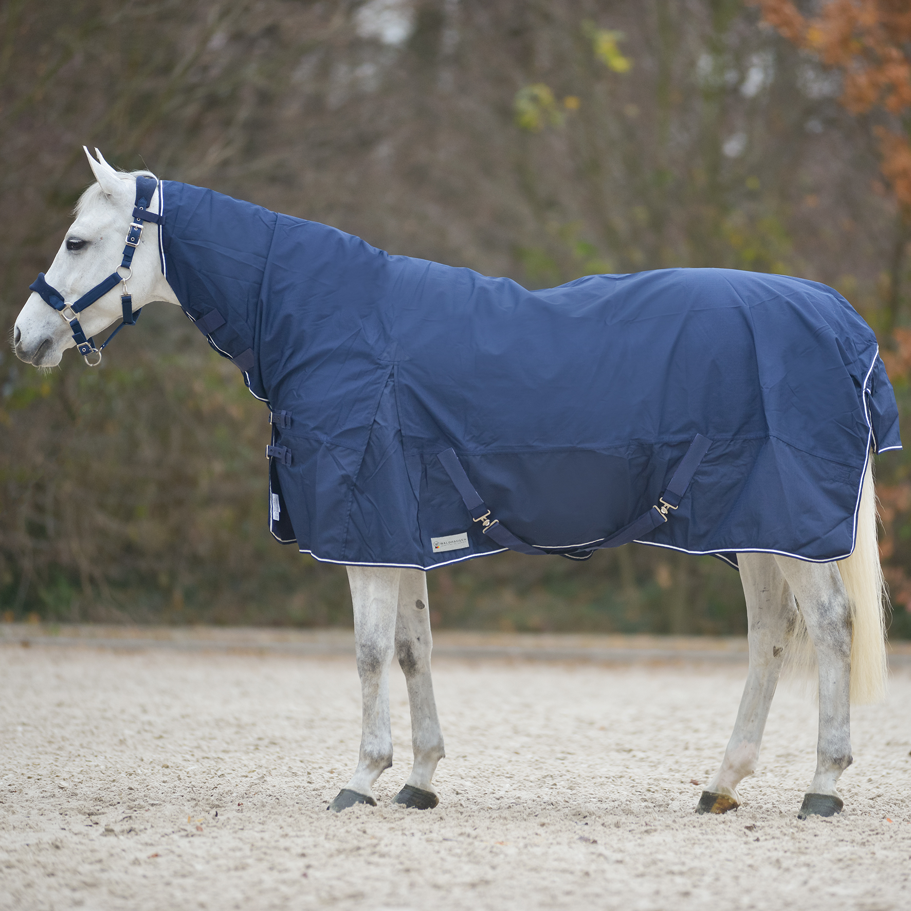 Waldhausen Regendeken Met Hals Night Blue 125cm - Afbeelding 2