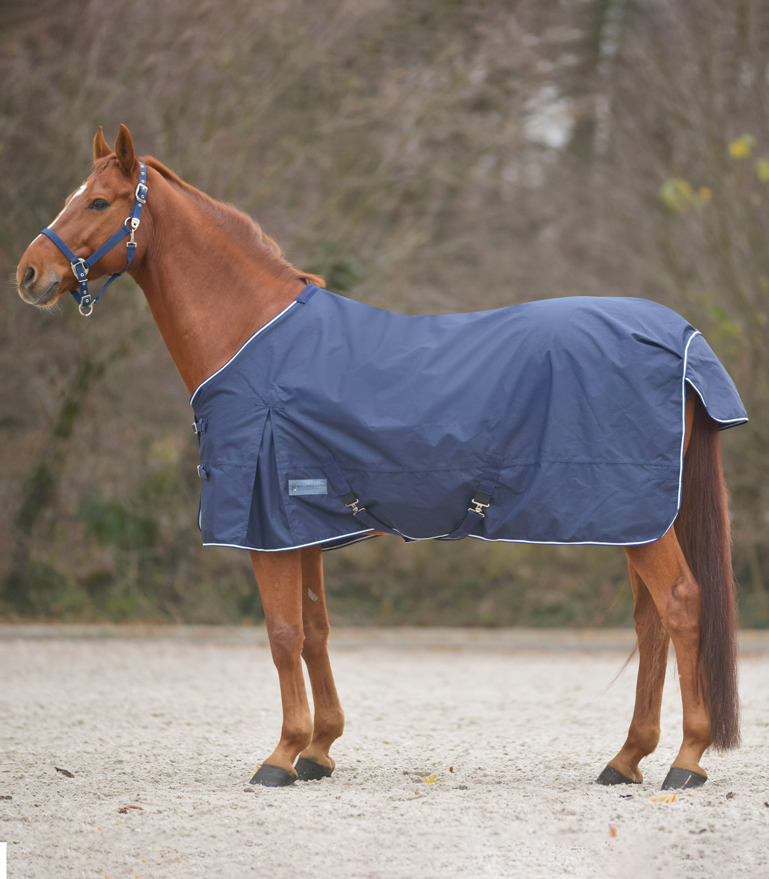 Waldhausen Regendeken met Kruissingels Night Blue 95cm