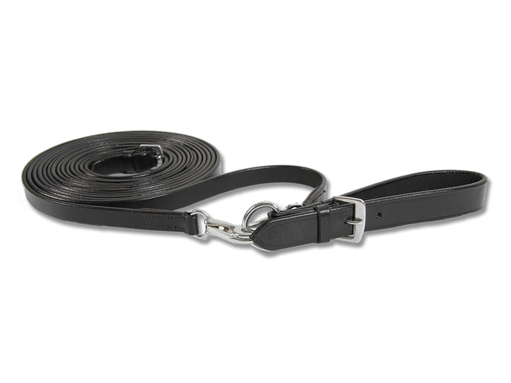 Waldhausen Draw Reins Leather, black, 15 mm