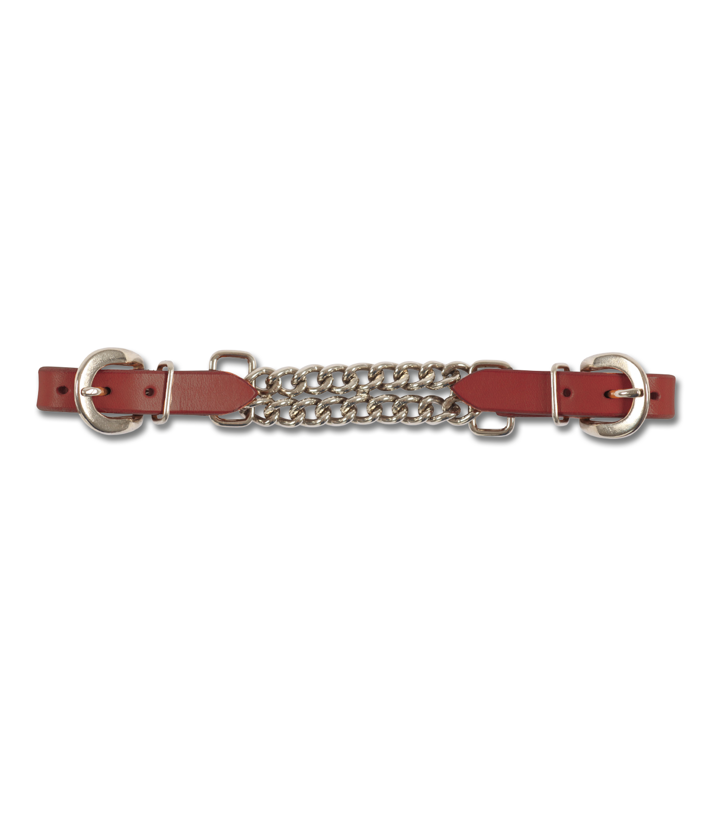 Western Curb Chain with leather, brown