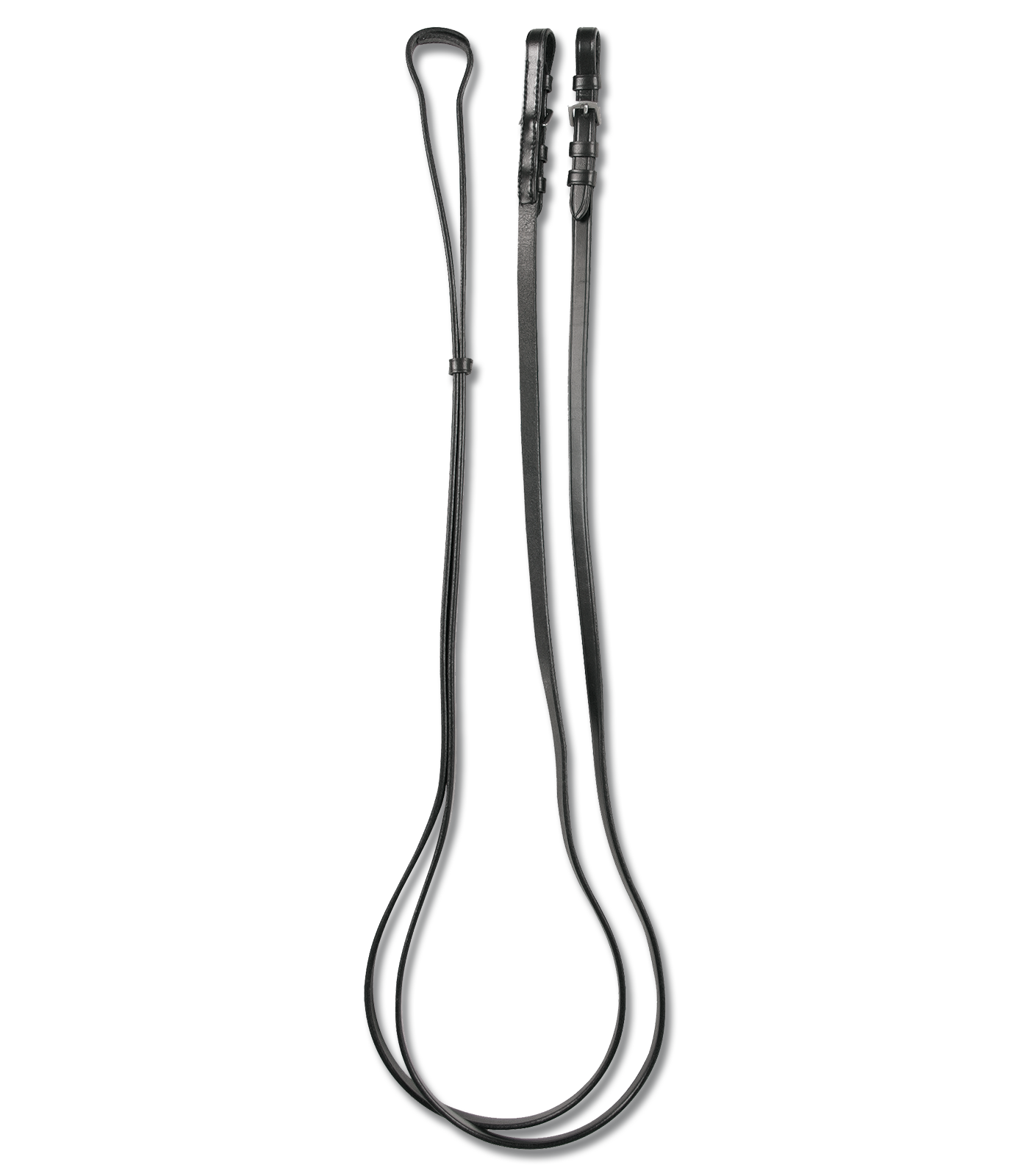 Weymouth Reins, leather 12 mm, black with buckles - Afbeelding 2