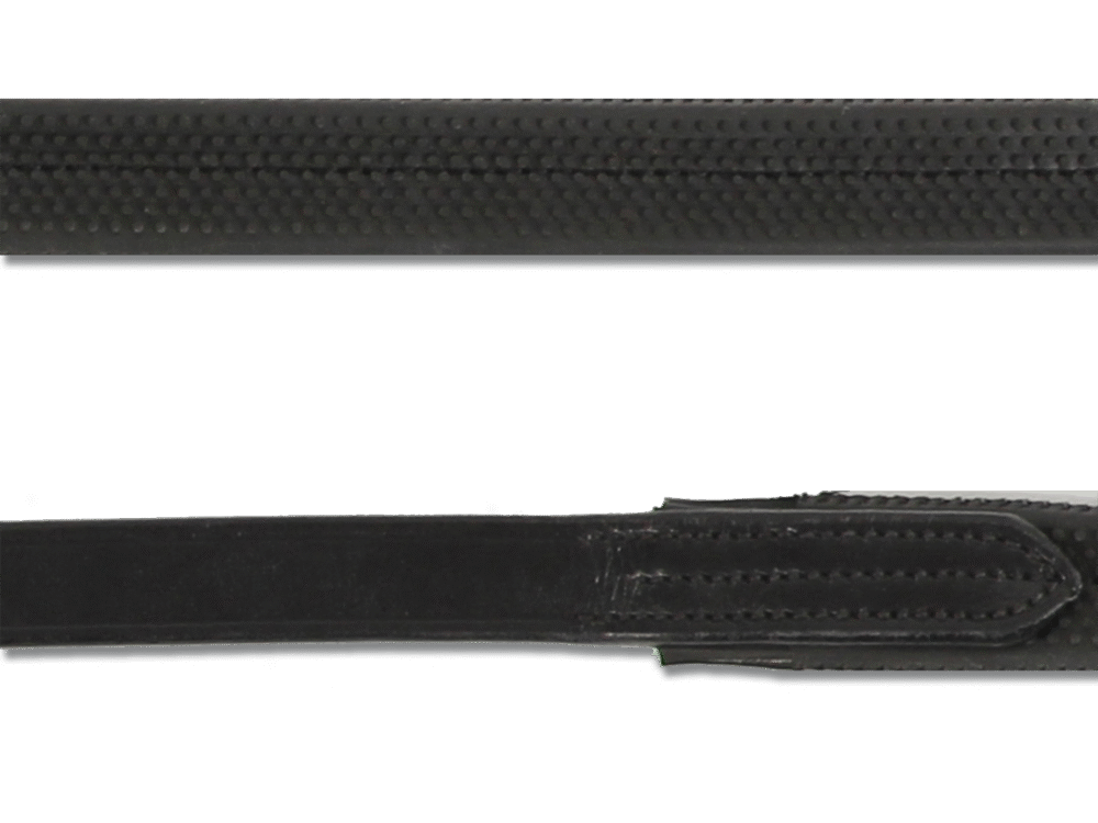 Waldhausen Rubber reins with leather, black, 22 mm