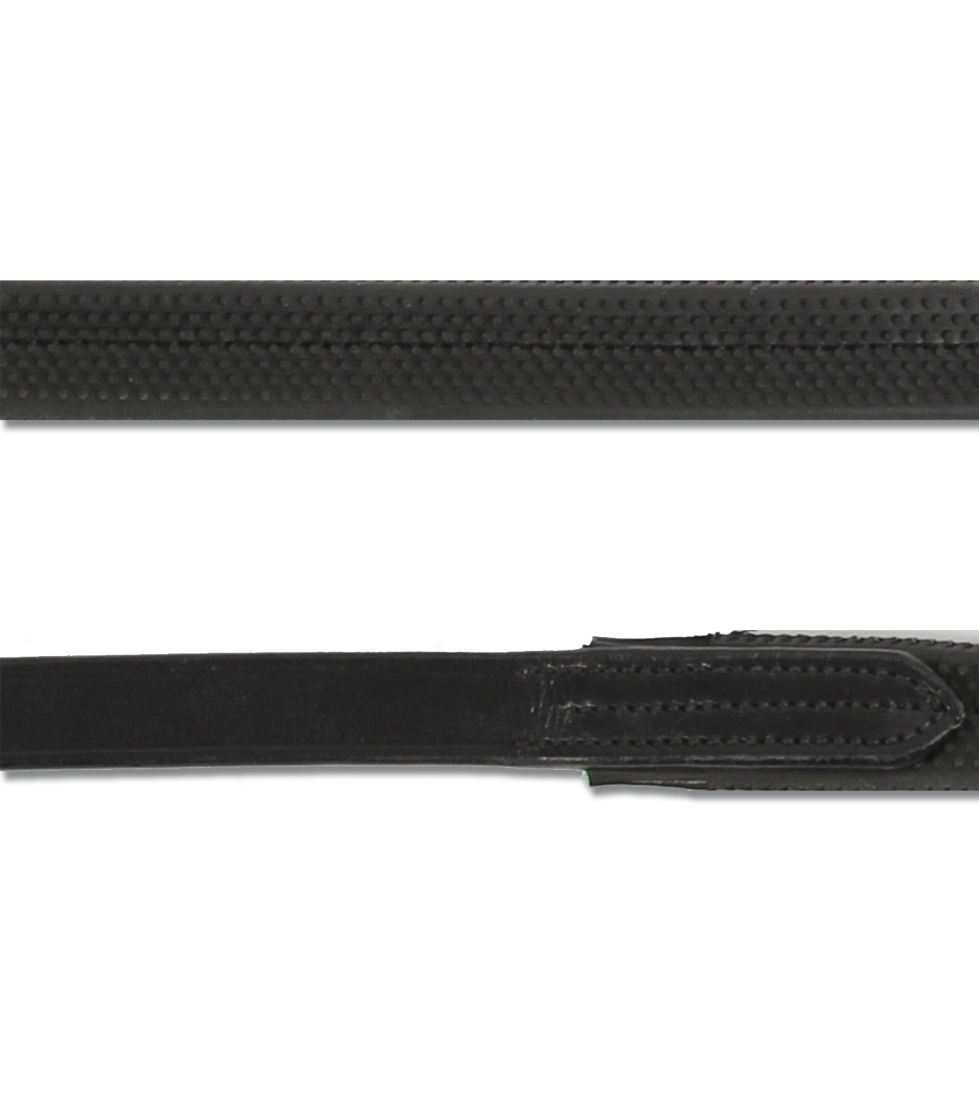 Waldhausen Rubber reins with leather, black, 22 mm