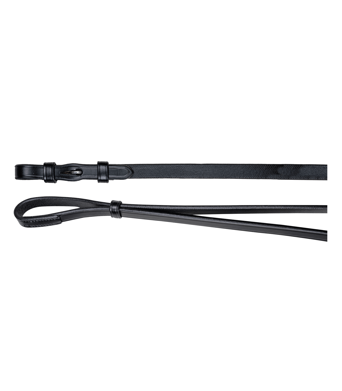 Weymouth Reins, leather 12 mm, black with hooks