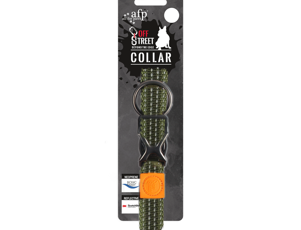 AFP Off Street - Dog Collar Olijfgroen S