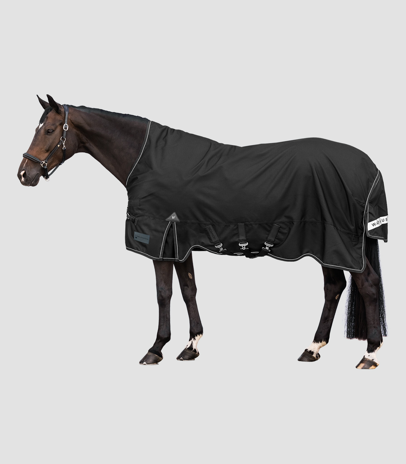 Waldhausen Scandic, High Neck Light Outdoordeken black, 125 cm