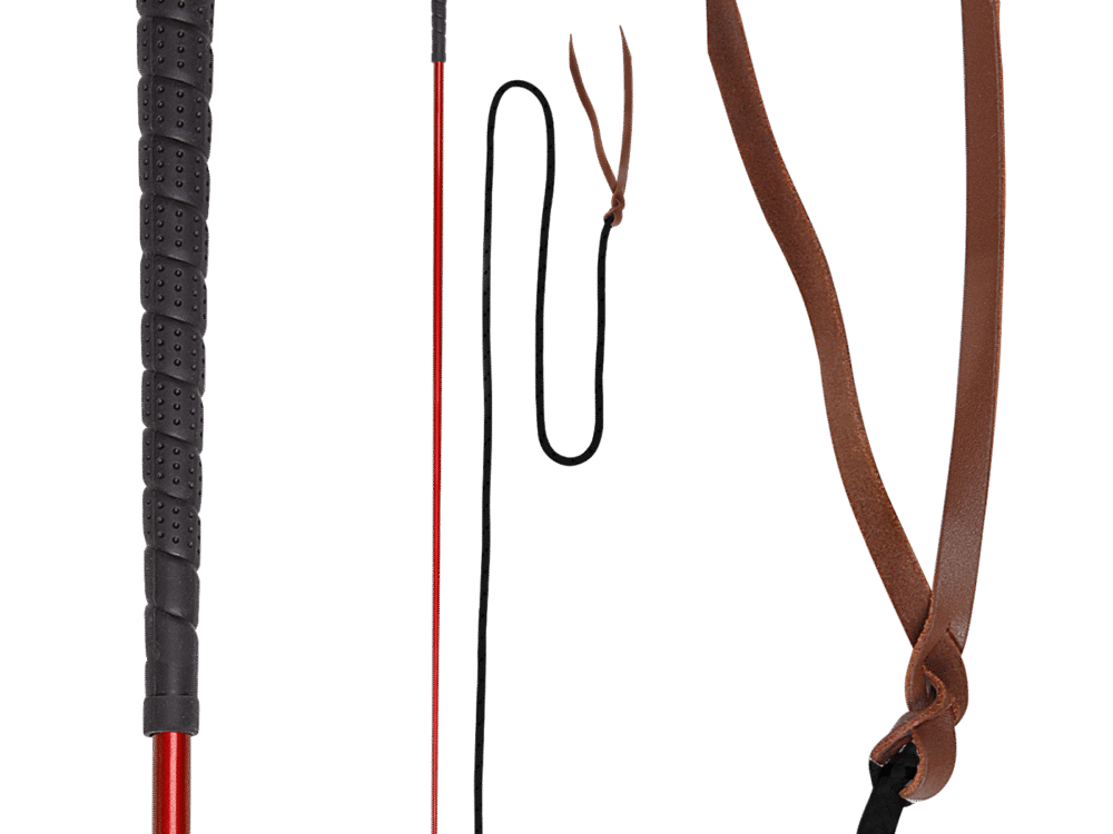 Waldhausen paardrijstok, rood/zwart, 100 cm