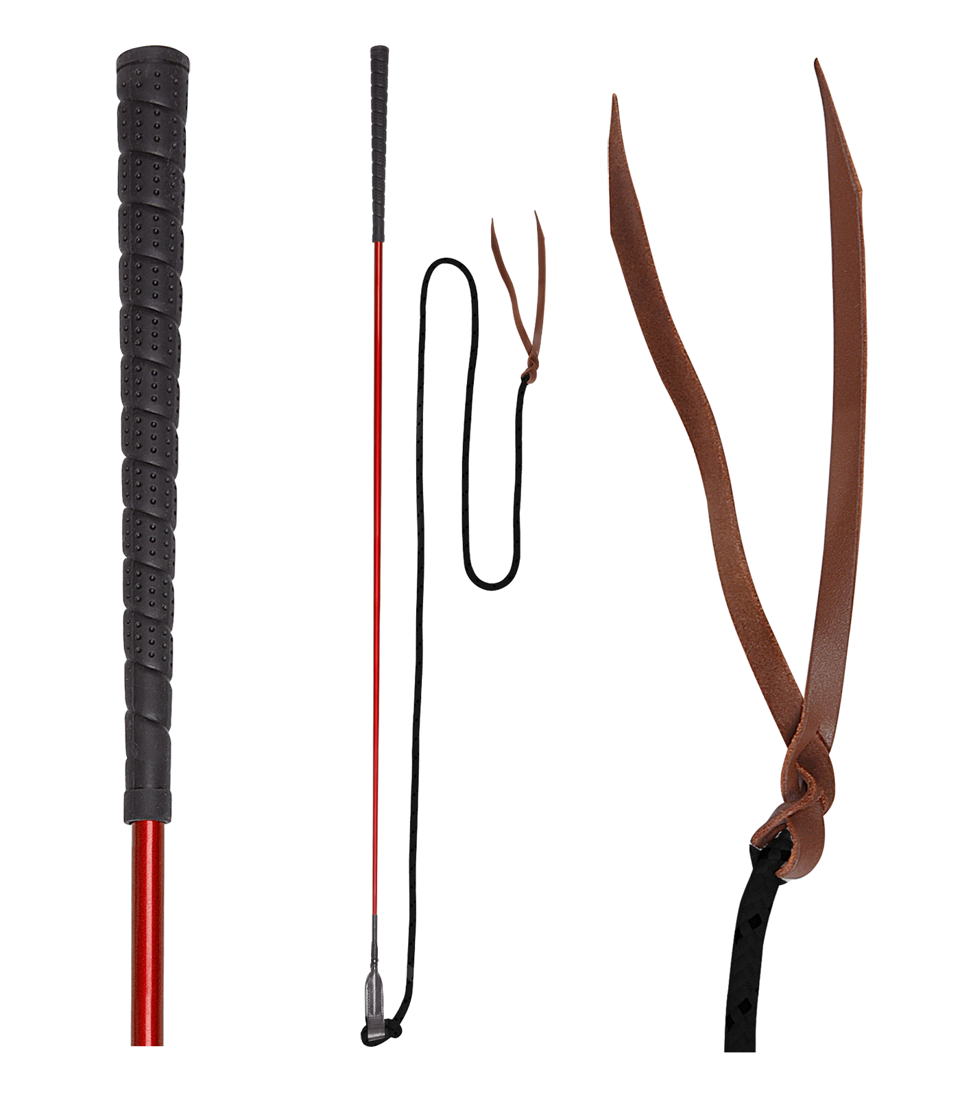 Waldhausen paardrijstok, rood/zwart, 100 cm