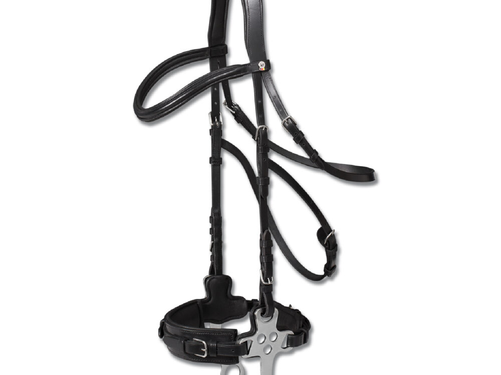 Waldhausen hackamore hoofdstel X-Line, zwart, Cob.