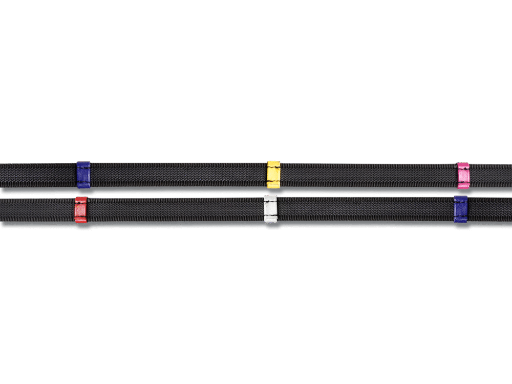 Waldhausen Anti-slip teugels met gekleurde lussen zwart 16 mm, PON