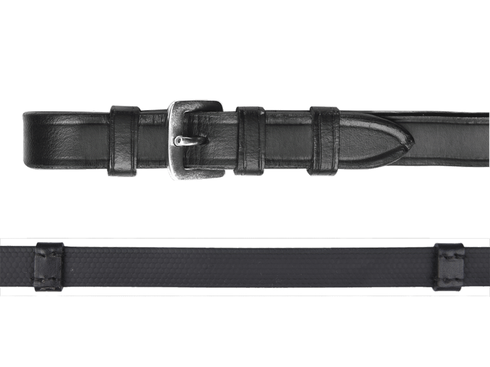 Waldhausen rubbere teugels met lussen, . zwart 16mm, Pony