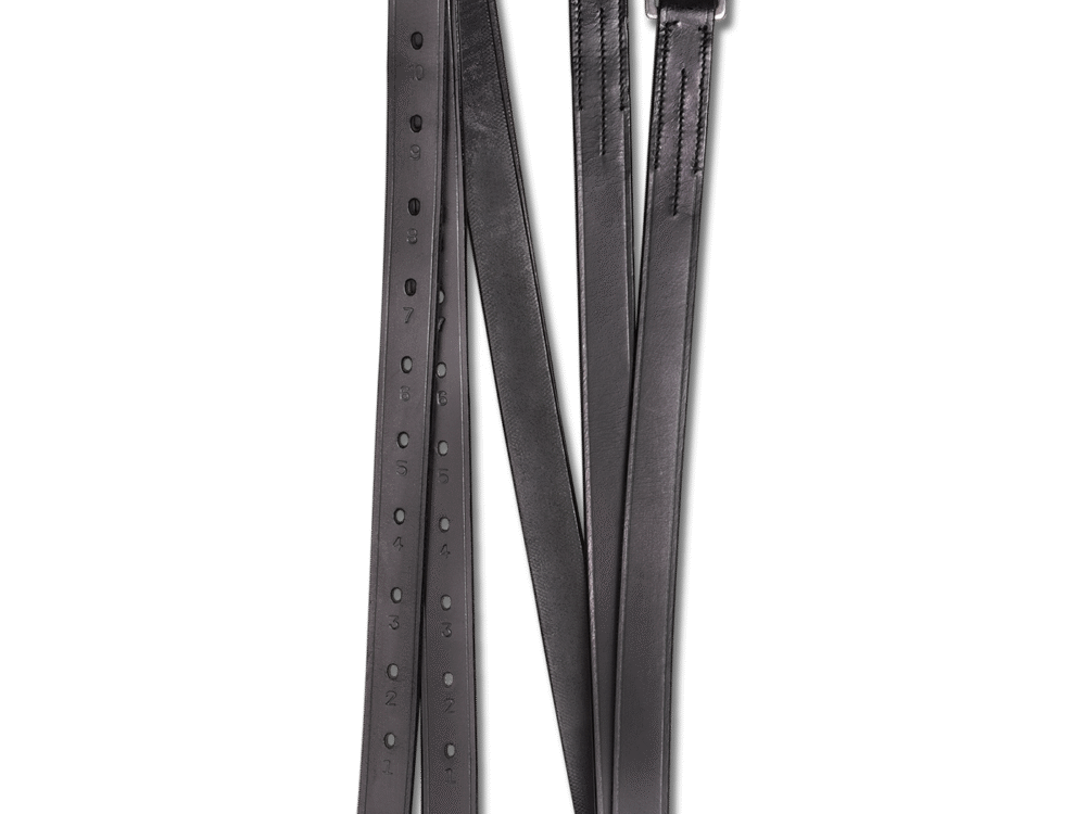 Waldhausen Leren Stijgbeugelriemen, X-Line, 22 mm breed  Zwart, 120 cm