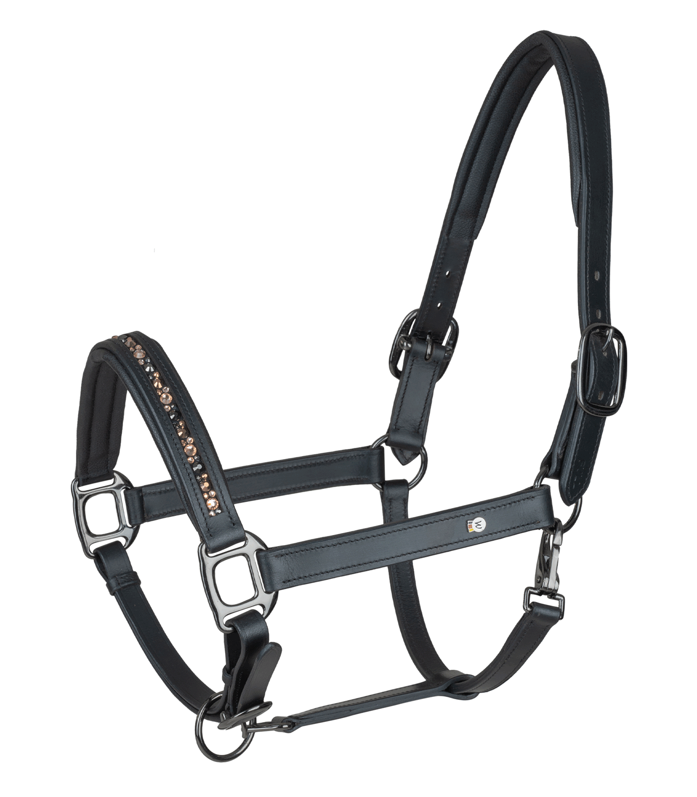 Waldhausen Leren Halster Crystal Zwart Pony