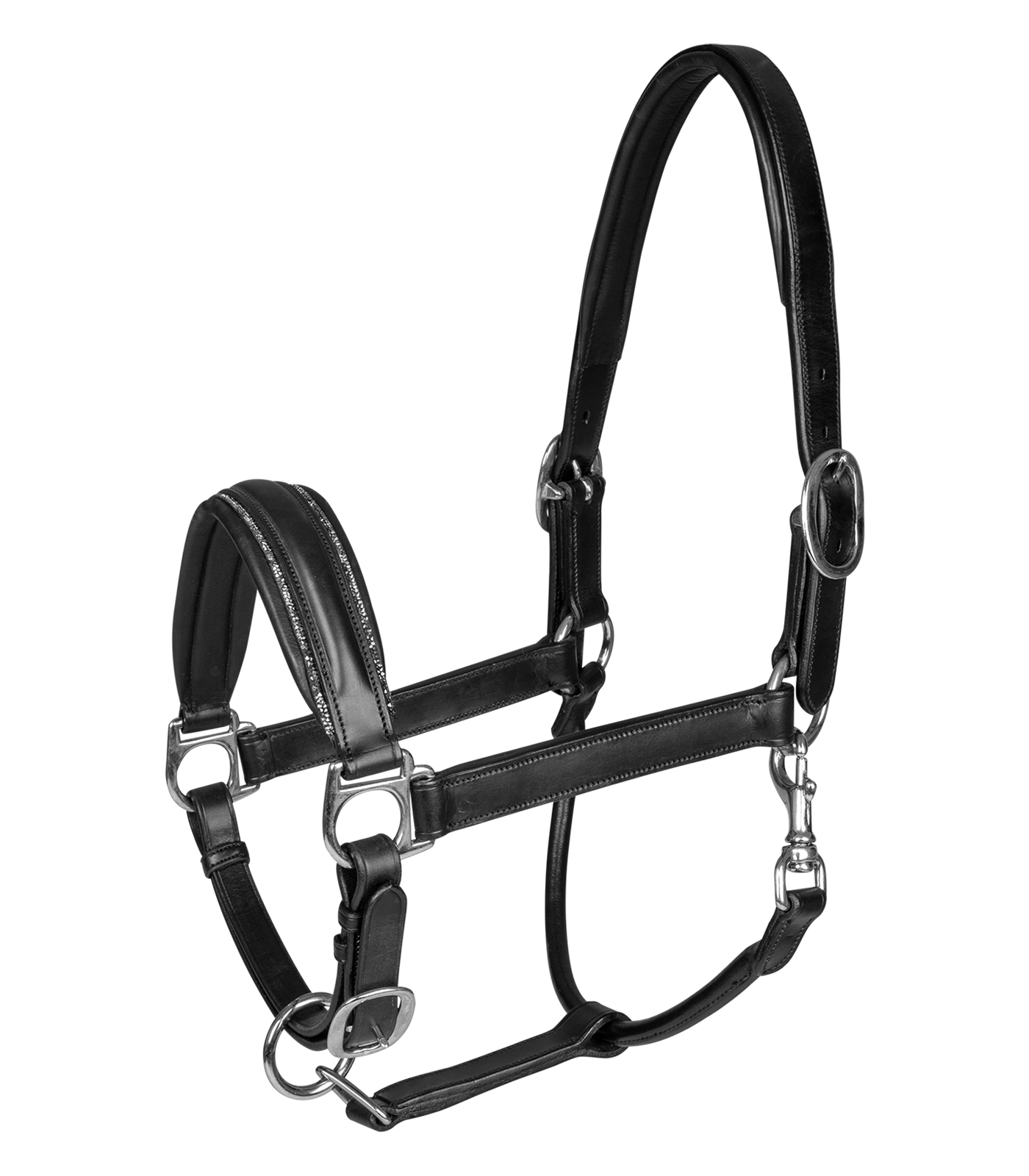 Waldhausen Leren halster S-Line Glamour, zwart, Cob