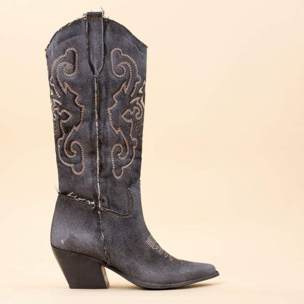 La Pintura Geneve-Jeans Cowboyboots Zwart