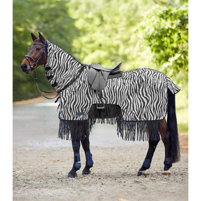Waldhausen Vliegenuitrijdeken Zebra met Fransen
